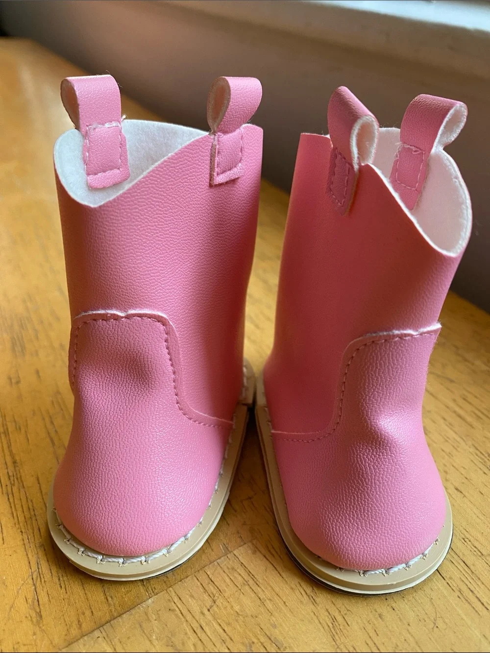Pink Faux Leather Boots Shoes for 18 inch Fashion Doll Fits American Girl